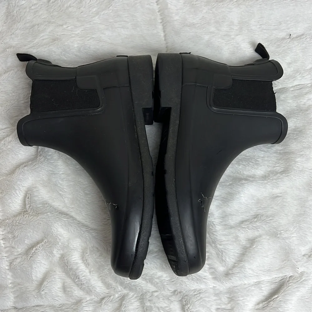 Hunter Women’s Black Refined Slim Fit Chelsea Ankle Rubber Boots Shoes - Sz 9/40